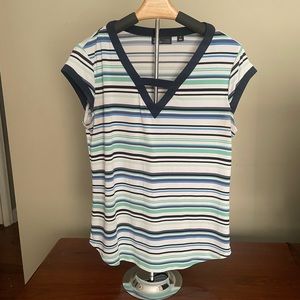 NY&Co Striped Short Sleeve Shirt. Size Medium. EUC.